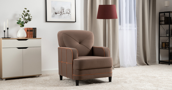 Кресло для отдыха Черри ТК 286 велюр Irida 05 шоколадно-коричневый, Эвита терра терракотовый