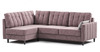 Диван-кровать угловой Арно ТД 567 велюр Лаки 17 пепел розы, Vertical 910 молочно-серый, сборка на любую сторону