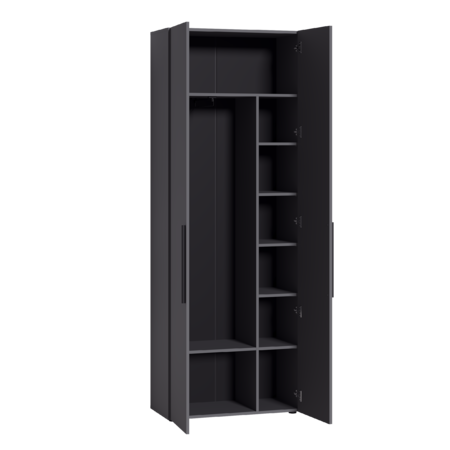 Шкаф для одежды Эйр 13.340 серый графит 0162 РЕ, собирается на любую сторону