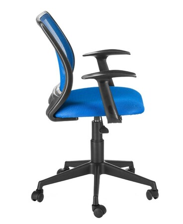 Кресло на колесах Эксперт Т эрго ткань-сетка синий, подлокотник пластик Т образный, крестовина пластик, без качания