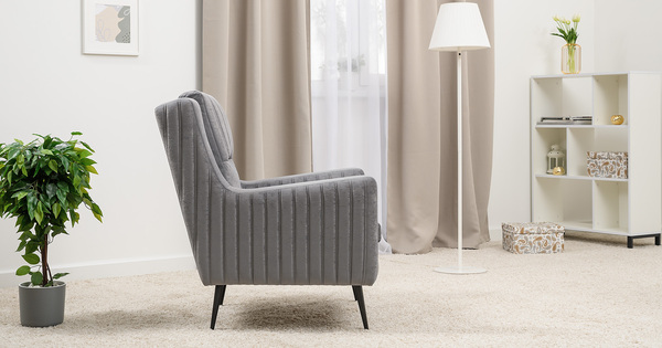 Кресло для отдыха Изабель ТК 735 велюр Романс грей cерый