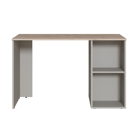Стол письменный Лайт 12.163 серый шифер, дуб белый exclusive OW D4430, сборка на любую сторону, два варианта сборки тумбы
