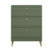 Комод Марион 16.249 дымчатый зеленый K521, олива шагрень AG 1050 ПВХ, белый PE шагрень