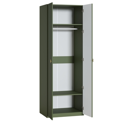 Шкаф двустворчатый Марион 16.340.02 дымчатый зеленый K521, олива шагрень AG 1050 ПВХ