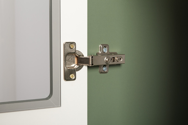 Шкаф навесной Марион 16.334 дымчатый зеленый K521, олива шагрень AG 1050 ПВХ (собирается на любую сторону)