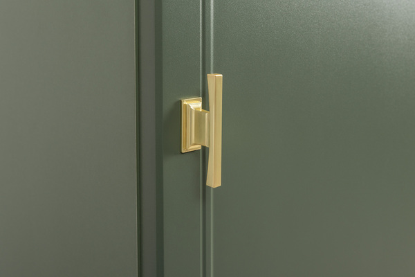 Шкаф-пенал Марион 16.333.01 дымчатый зеленый K521, олива шагрень AG 1050 ПВХ (собирается на любую сторону)