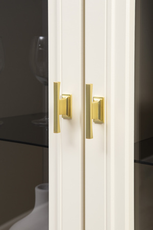 Гостиная Марион композиция 1 слоновая кость С341 PE, слоновая кость 6898 ПВХ, белый PE шагрень (собирается на любую сторону)