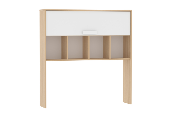 Детская комната Элиот композиция 6 белый фасадный, маренго, баунти песочный (собирается на любую сторону, спальное место 90 х 200)