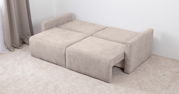 Диван-кровать прямой Оксфорд 710 композиция 3, шенилл Muza 04 светло-бежевый, модульная система