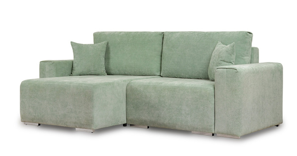 Диван-кровать угловой Оксфорд 715 композиция 4, шенилл STORM 9 мятный, модульная система, сборка на любую сторону