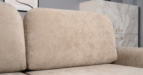 Диван-кровать прямой Тэдди 1502 композиция 1, букле Pique 006 бежевый, модульная система