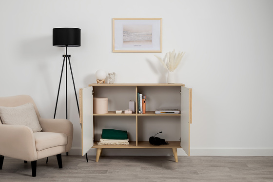 Комод Току 16.230.04 гикори рокфорд натуральный KO86 PW, белый PE шагрень, фотопечать