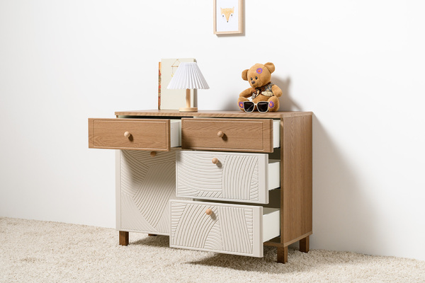Комод Вупи 16.255 Дуб Верона мореный софт, Моно Керамика, Белый шагрень