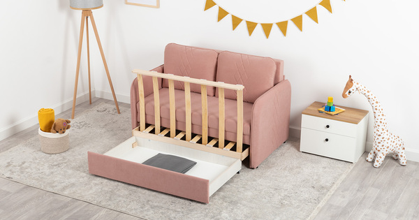 Диван-кровать прямой Юта (120) ТД 522 велюр Вивальди 27 пастельный коралловый